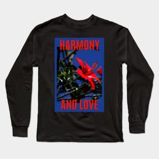 Harmony and love with red hibiscus Long Sleeve T-Shirt